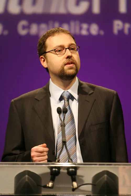 John Cormier presenting at the VenturePrize finals in May 2007