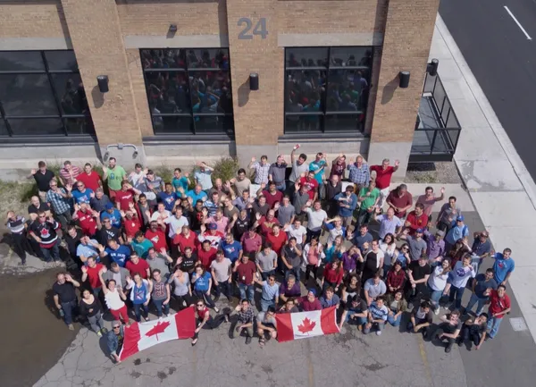 Thalmic Labs team photo on Canada Day in Waterloo